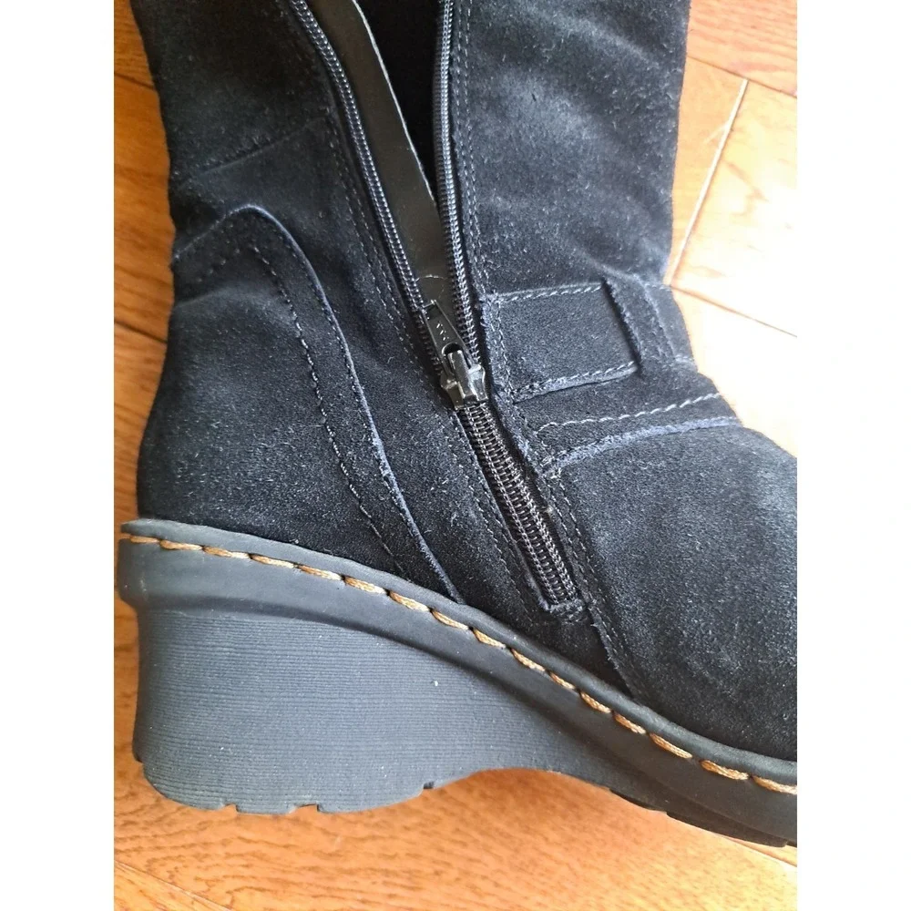 Baretraps Women's Catchy Tall Boots  10 M Black Suede Leather Faux Fur Lining